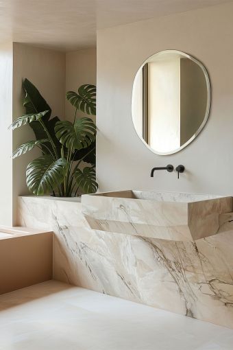 Pure M irregular wall mirror styled in an interior, highlighting irregular-shaped wall mirror.