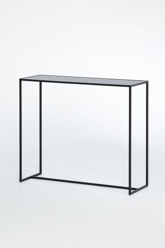 Mesa Black rectangular console table, showing rectangular console table, measuring 100 x 85 cm.