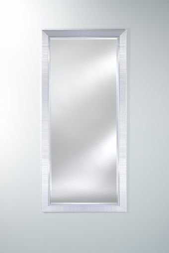 Bremen Large Silver XL rectangular wall mirror, showing silver-toned brushed frame.