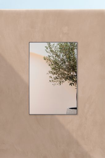 Lucka Outdoor Black Rect. rectangular wall mirror, showing rectangular outdoor wall mirror.