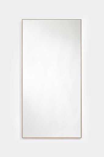Lucka Oak XXL rectangular wall mirror, showing slim solid oak frame, measuring 101 x 201 cm.