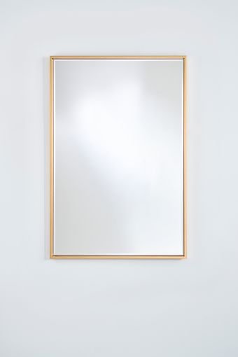 Soho Gold Small Rect. rectangular wall mirror, showing gold-finished synthetic frame.
