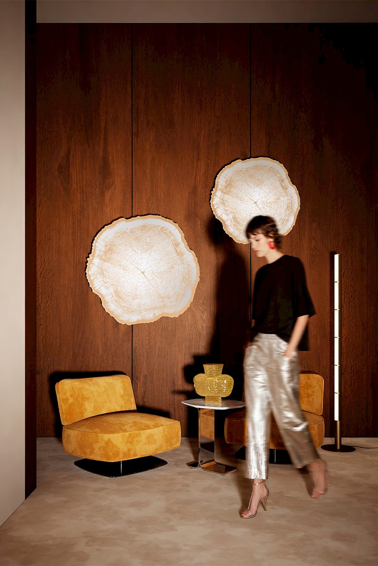 Arbo Gold M irregular wall mirror styled in an interior, highlighting irregular wall mirror.